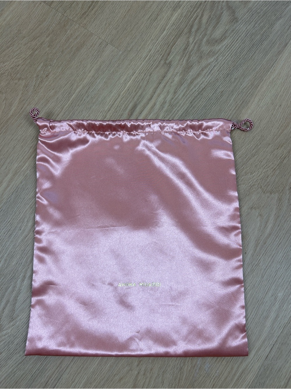 Amina Muaddi Satin Drawstring Dust Bag